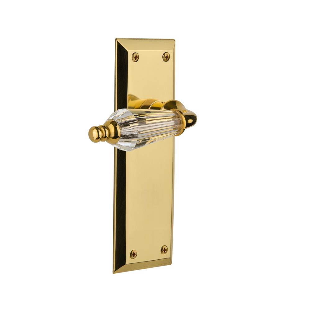 Nostalgic Warehouse NYKPRL Full Passage Set Without Keyhole New York Plate with Parlour Lever in Polished Brass